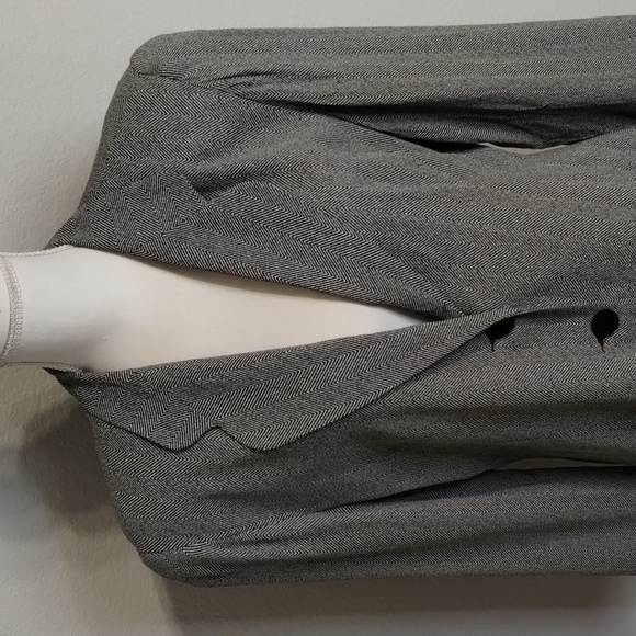 Louben Vintage Long Blazer Jacket Size 12 Black And White - Picture 2 of 11